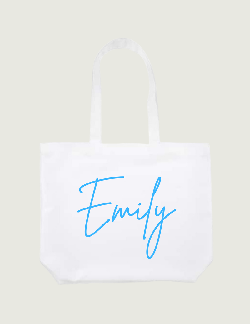 Custom Name White Tote