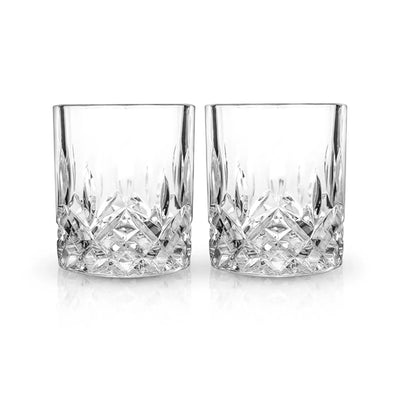 Set of 2 Crystal Lowball Glasses