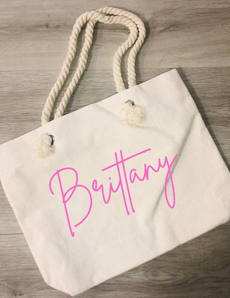 Custom Name Rope Tote