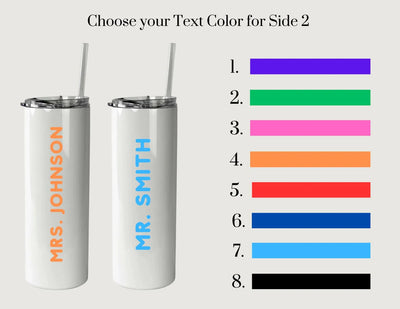 Teacher Custom Skinny Tumbler, 20 OZ. White Printed Tumbler