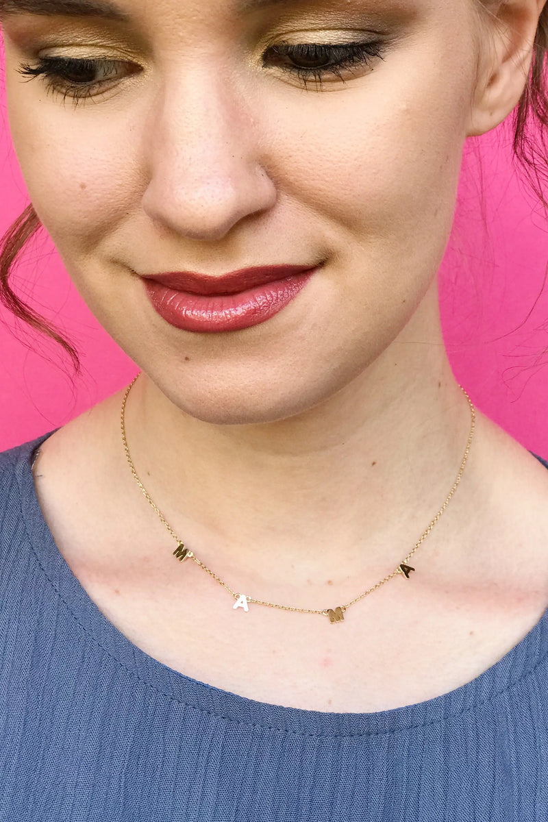 Mama Gold Spaced Necklace